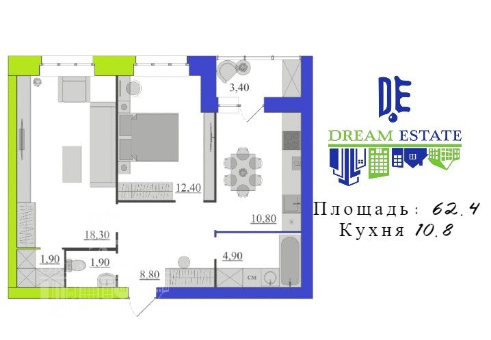 Продажа 2-комнатной квартиры, Красный Бор, Экогород Квартал