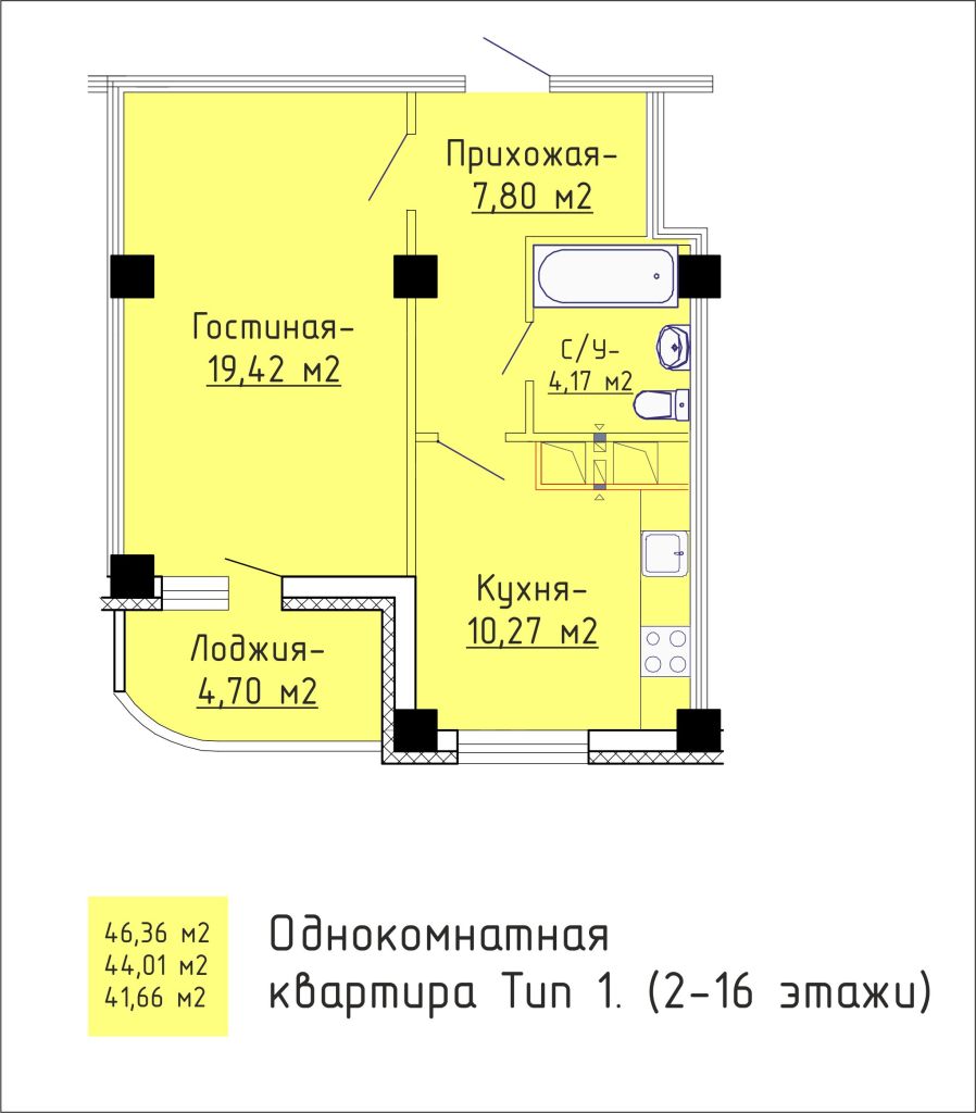 Продажа 1-комнатной новостройки, Иваново, Полка Нормандия-Неман ул