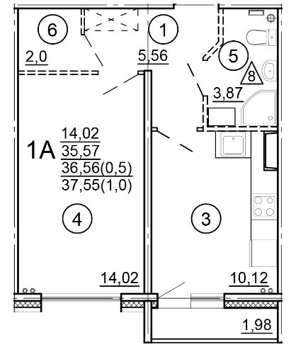 Продажа 1-комнатной квартиры, Тверь, Новочеркасская ул,  48