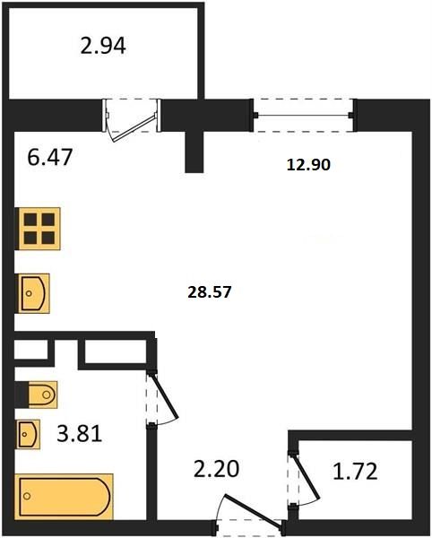 Продажа 1-комнатной новостройки, Владимир, Фоминская ул,  6к2