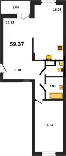 Продажа 2-комнатной новостройки, Владимир, Фоминская ул,  6к2