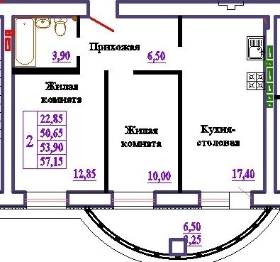 Продажа 2-комнатной новостройки, Иваново, Самоцветы мкр,  5