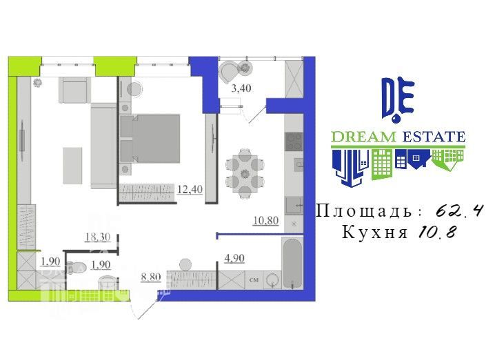 Продажа 2-комнатной квартиры, Красный Бор, Экогород Квартал