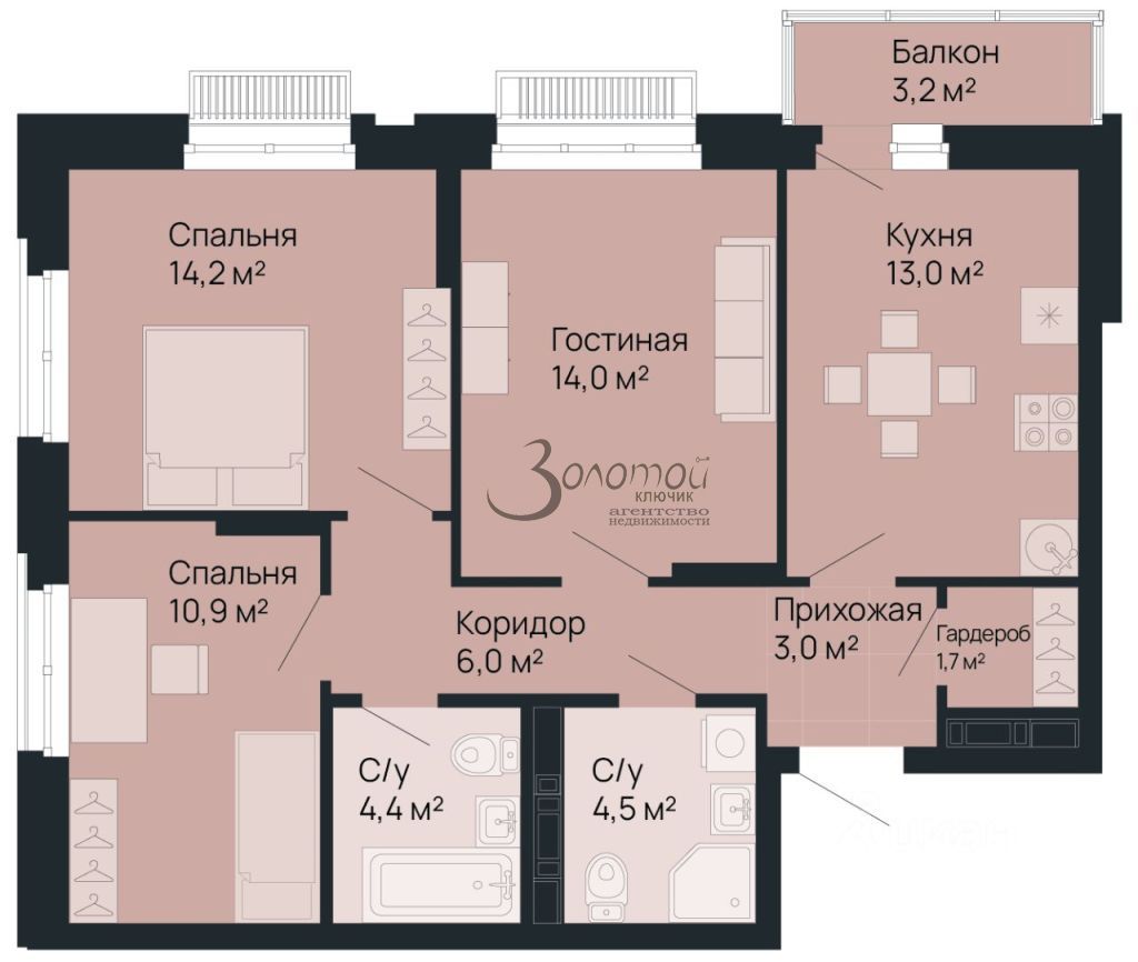 Продажа 3-комнатной новостройки, Нижний Новгород, Белинского ул