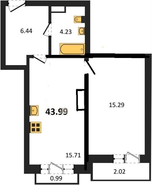 Продажа 1-комнатной новостройки, Владимир, Чапаева ул,  6