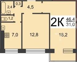 Продажа 2-комнатной квартиры, Нижний Новгород, Политбойцов ул,  12