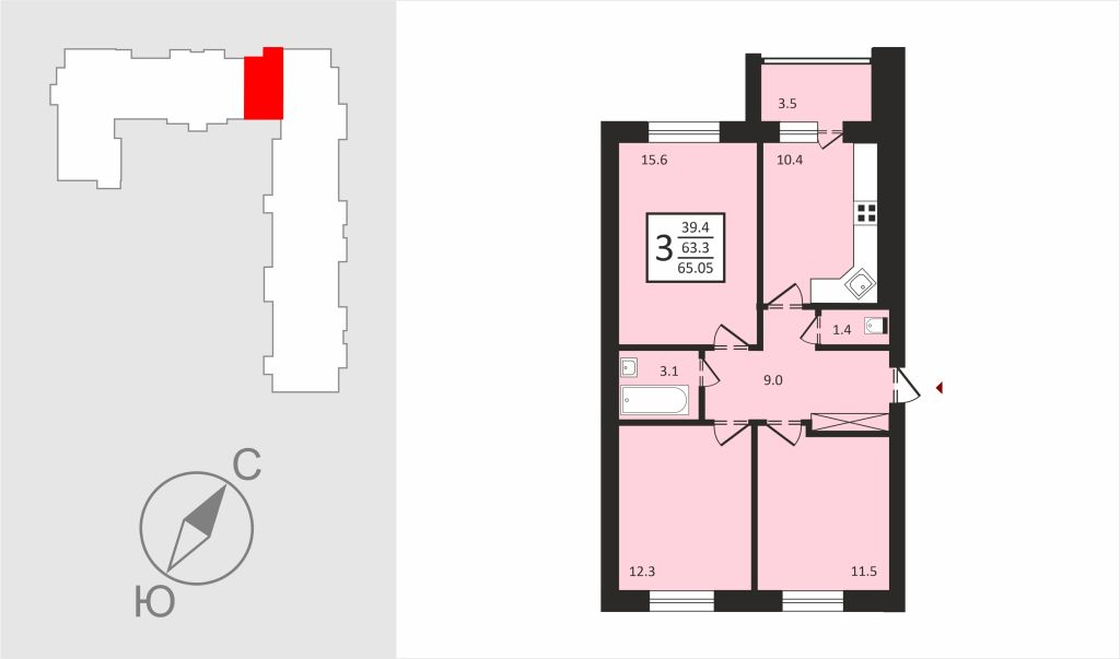 Продажа 3-комнатной новостройки, Владимир, Новгородская ул,  35.2