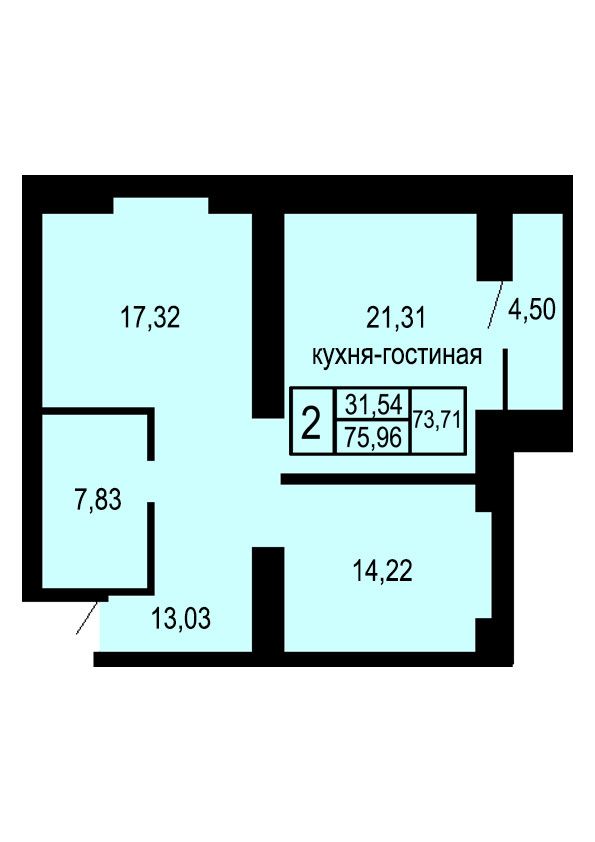 Продажа 2-комнатной новостройки, Оренбург, Неплюева ул,  2