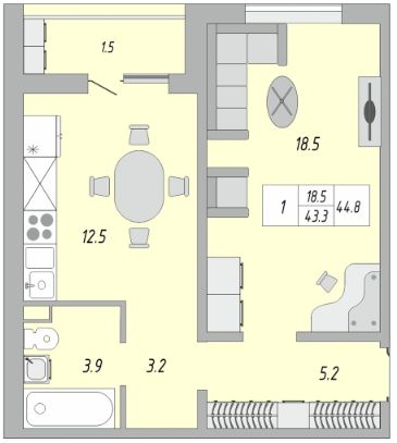 Продажа 1-комнатной новостройки, Оренбург, Братьев Хусаиновых ул,  8