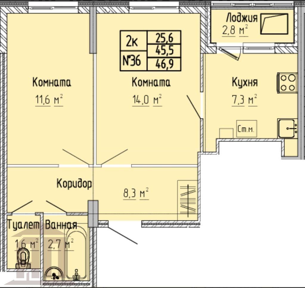 Продажа 2-комнатной новостройки, Тверь, 15 лет Октября ул,  52к1