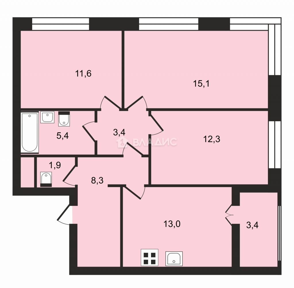 Продажа 3-комнатной квартиры, Москва, 2-й пр-кт,  44к2