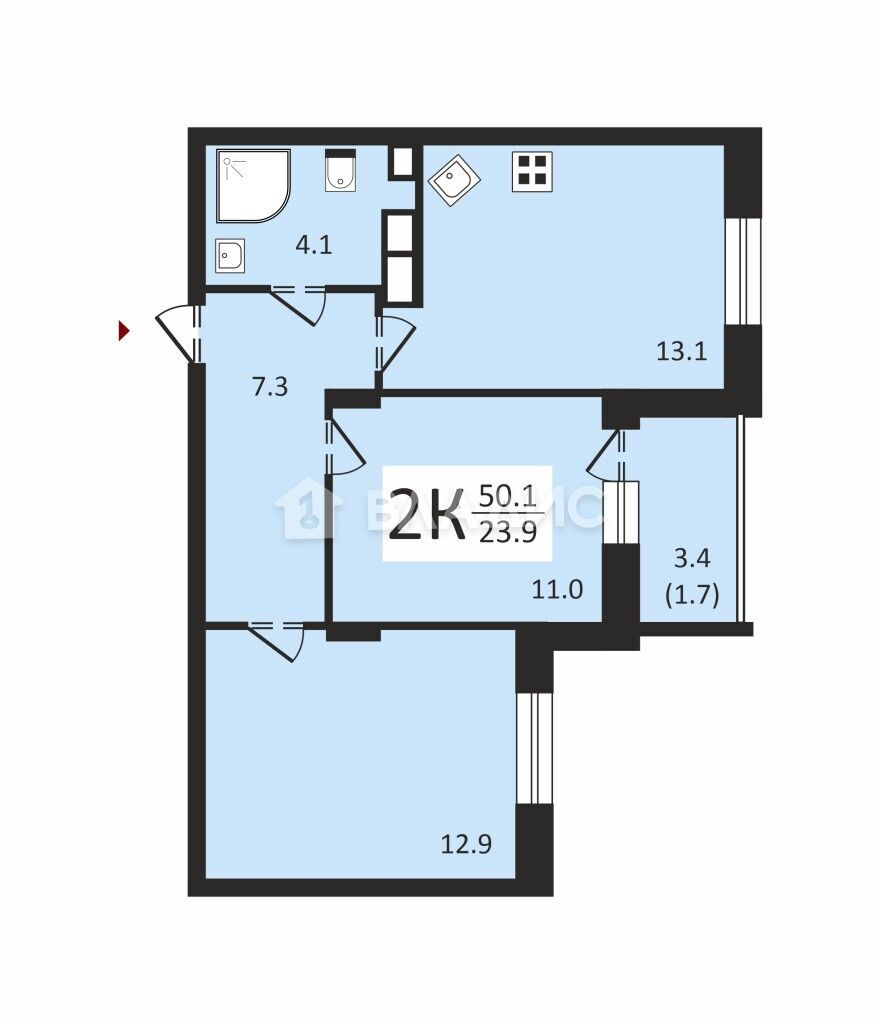 Продажа 2-комнатной новостройки, Владимир, Смоленская ул,  3