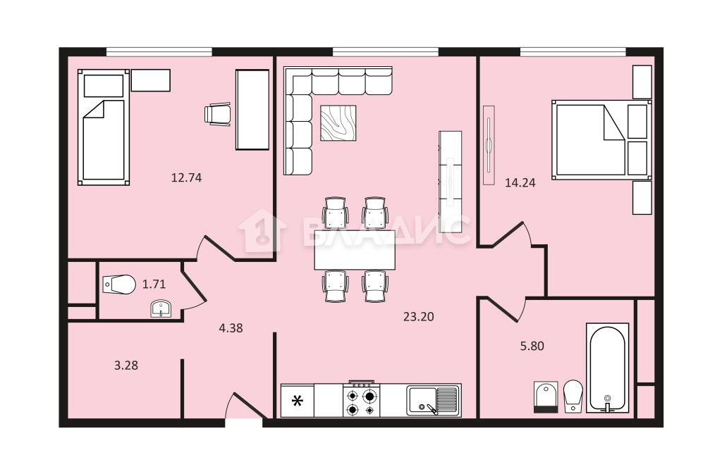 Продажа 2-комнатной квартиры, Москва, Шмитовский проезд,  39