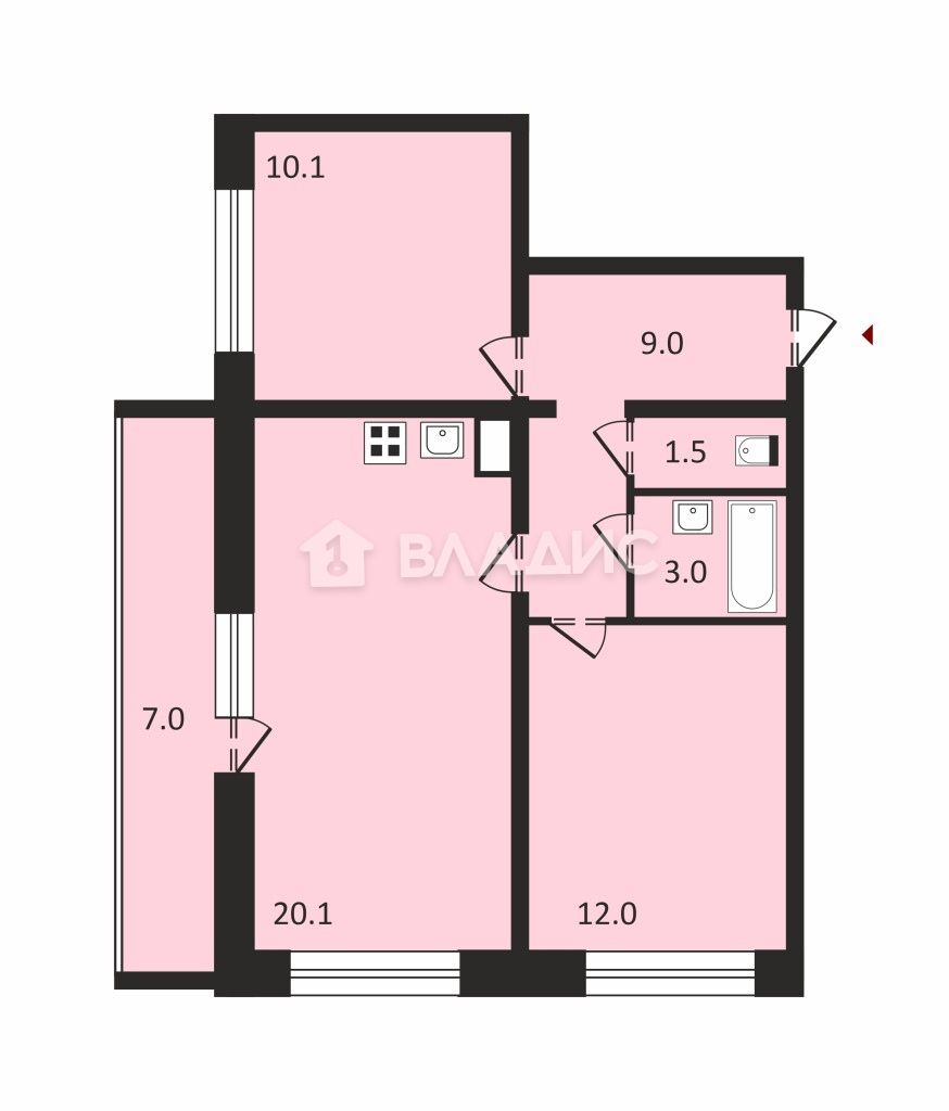 Продажа 3-комнатной квартиры, Марьино, микрорайон рутаун,  41