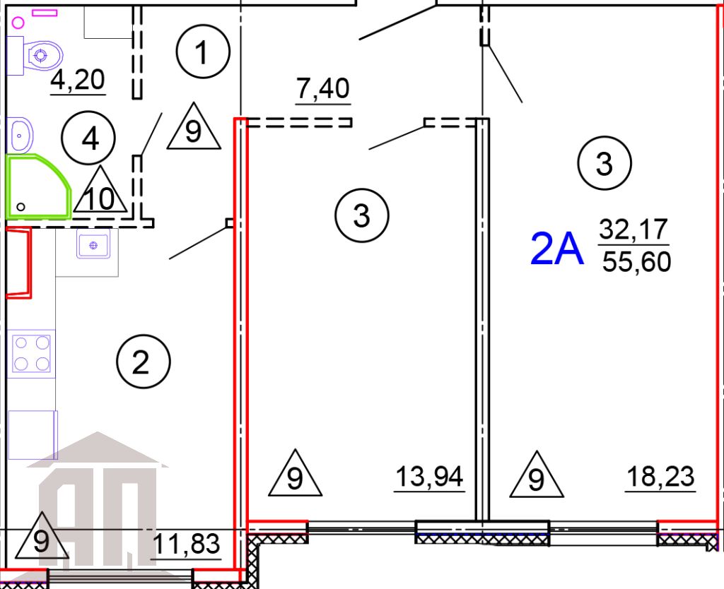 Продажа 2-комнатной новостройки, Тверь, Медовая ул,  6кор1