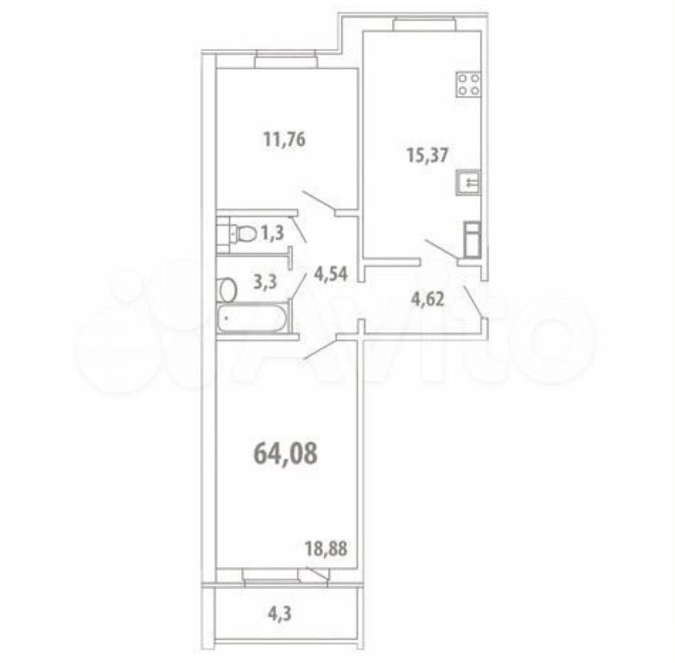 Продажа 2-комнатной квартиры, Саратов, Кривохижина ул,  8