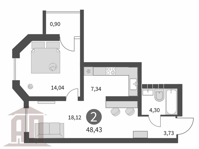 Продажа 2-комнатной новостройки, Тверь, Коминтерна ул,  91