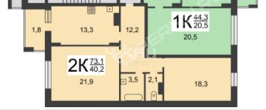 Продажа 2-комнатной квартиры, Нижний Новгород, Волжская наб,  8к3