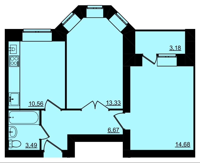 Продажа 2-комнатной новостройки, Кострома, Московская ул,  100