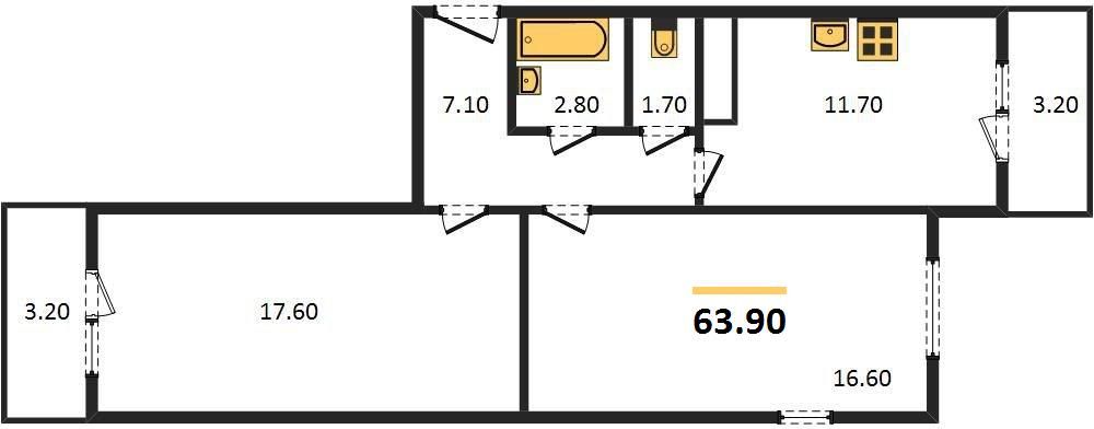 Продажа 2-комнатной новостройки, Владимир, Добросельская ул,  178