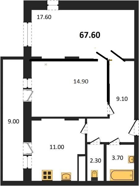 Продажа 2-комнатной новостройки, Владимир, Добросельская ул,  178