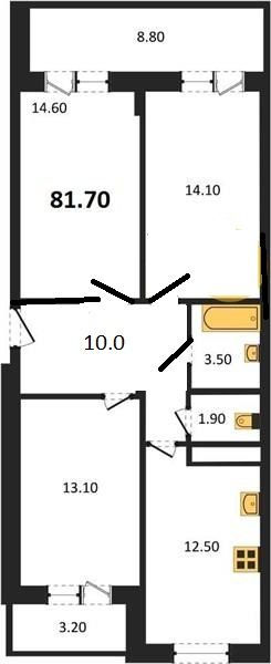 Продажа 3-комнатной новостройки, Владимир, Добросельская ул,  178