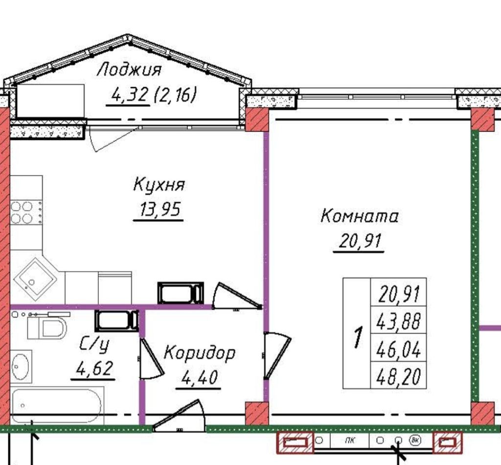 Продажа 1-комнатной новостройки, Иваново, Голубева ул,  12