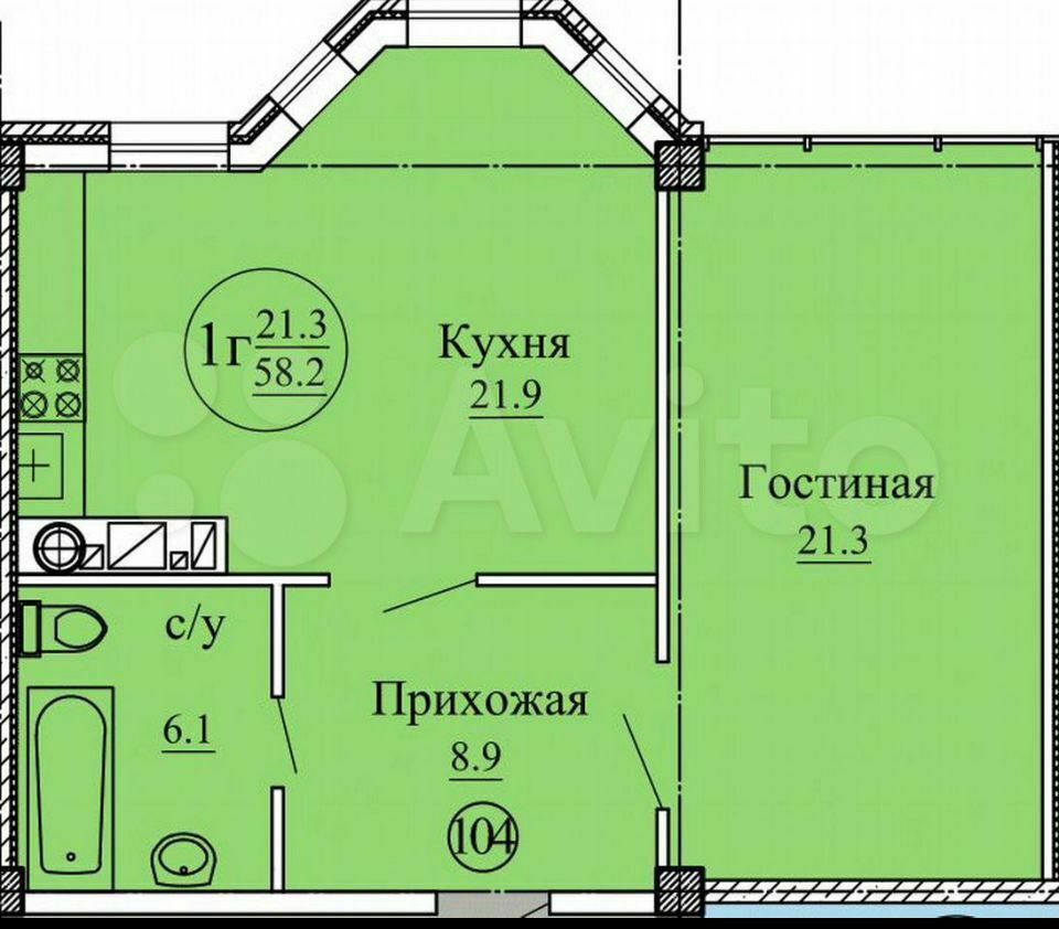 Продажа 1-комнатной квартиры, Пятигорск, Адмиральского ул,  1А