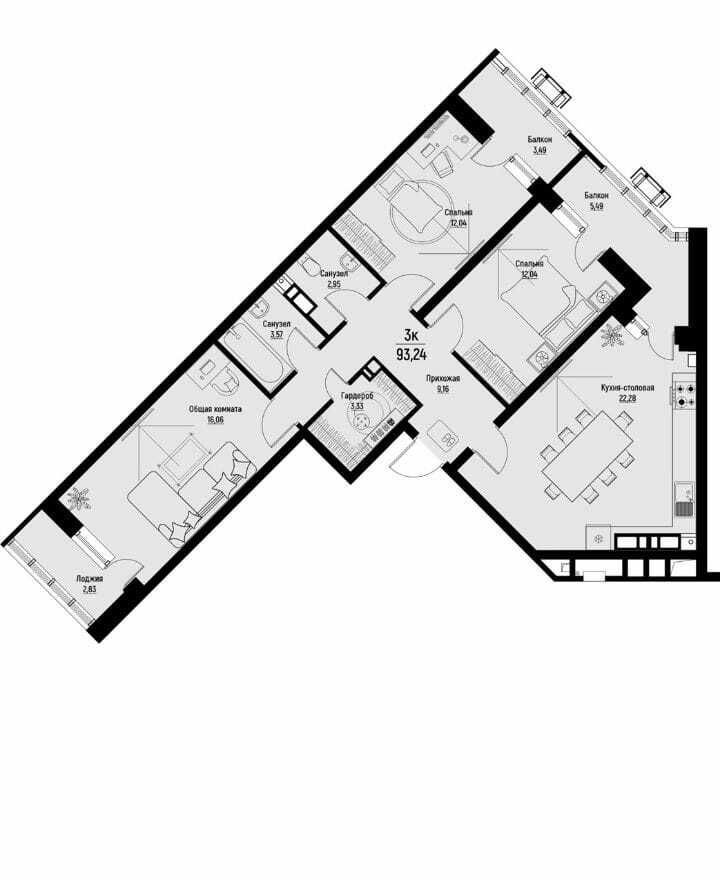 Продажа 3-комнатной новостройки, Пятигорск, Огородная ул,  39