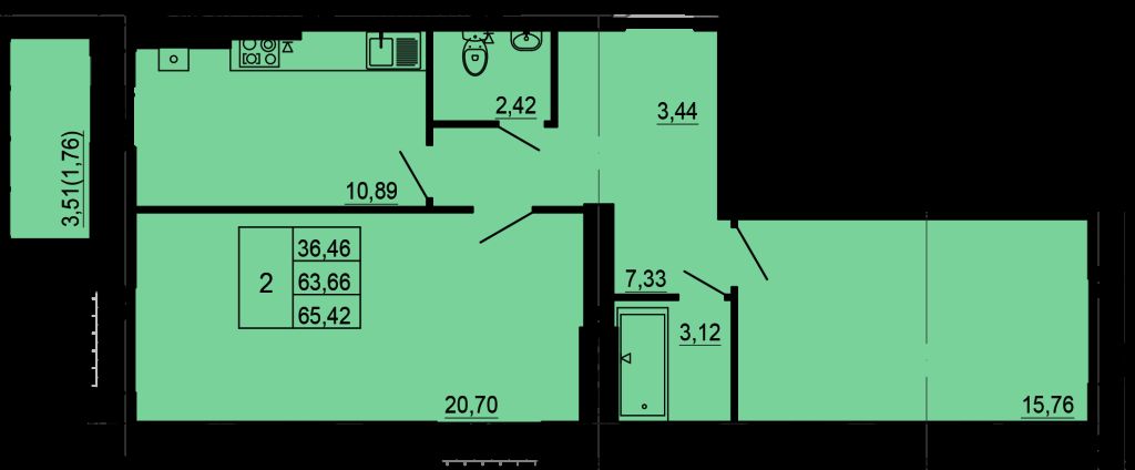 Продажа 2-комнатной новостройки, Кострома, Боровая ул