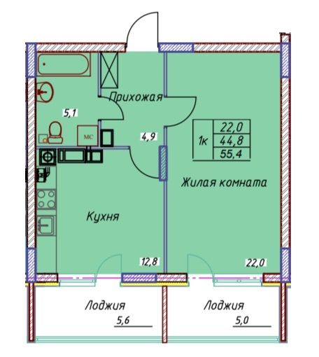 Продажа 1-комнатной новостройки, Иваново, Танкиста Белороссова ул,  28