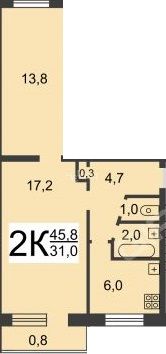 Продажа 2-комнатной квартиры, Нижний Новгород, Богородского ул,  14