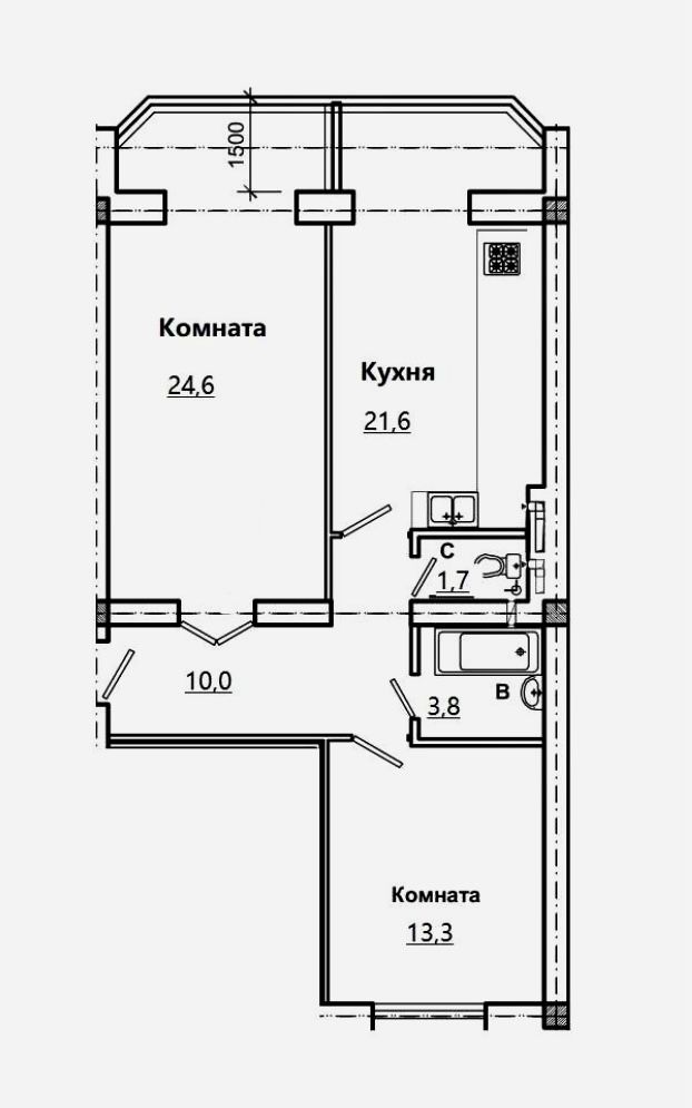 Продажа 2-комнатной квартиры, Пятигорск, Первомайская ул,  51
