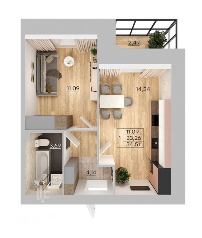 Продажа 1-комнатной квартиры, Ярославль, Минина пер,  8