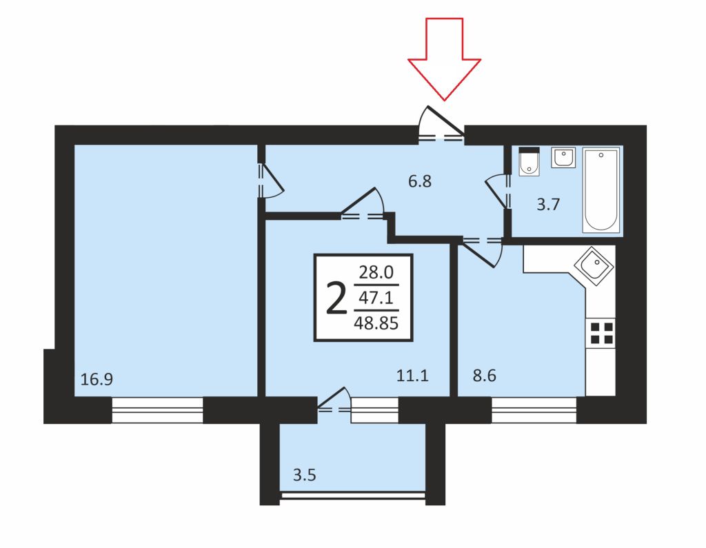 Продажа 2-комнатной квартиры, Владимир, Новгородская ул,  35 корп 2