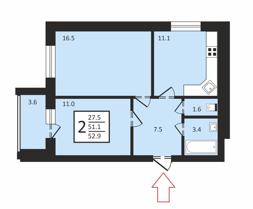 Продажа 2-комнатной квартиры, Владимир, Новгородская ул,  35 корп 2