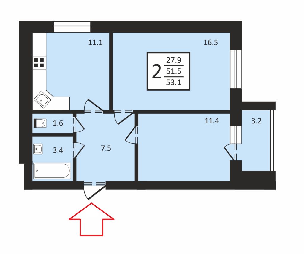 Продажа 2-комнатной квартиры, Владимир, Новгородская ул,  35 корп 2