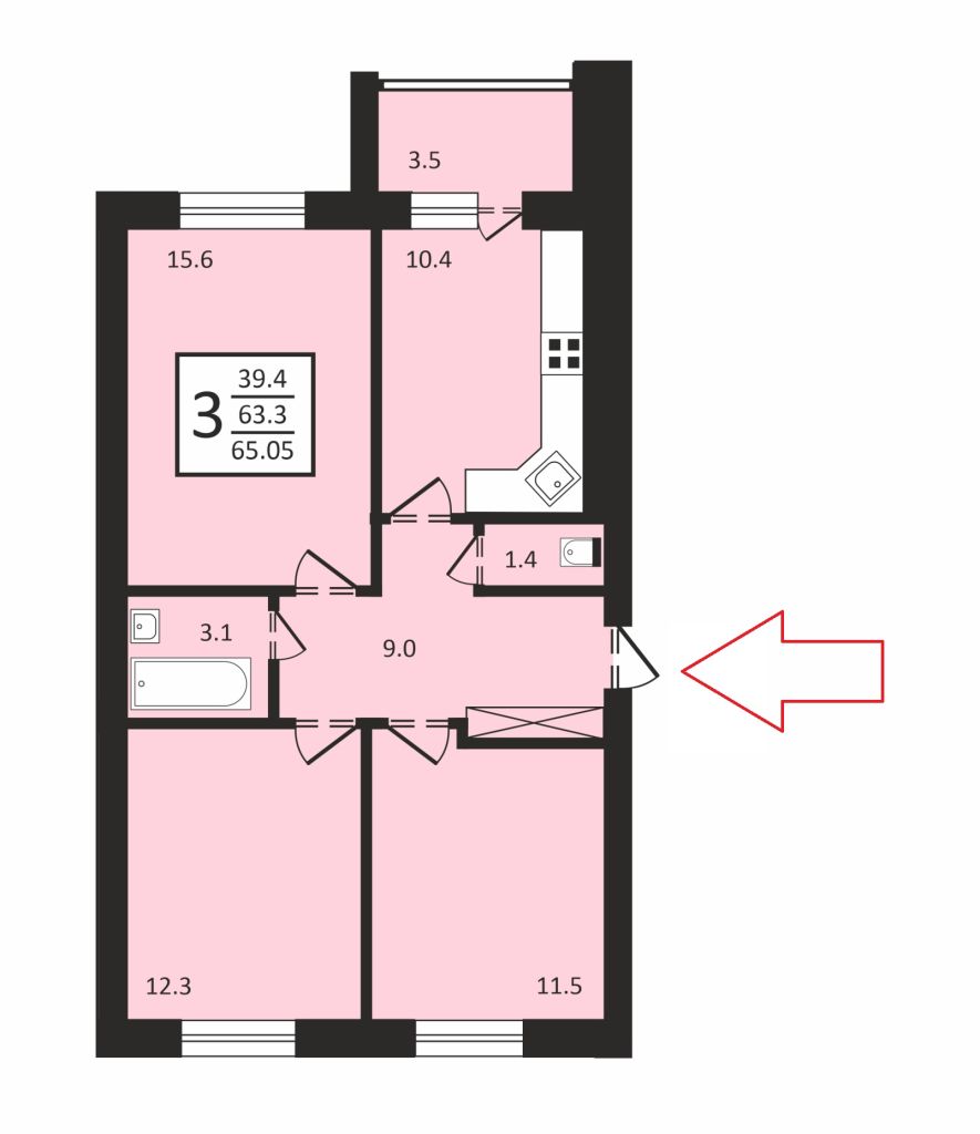 Продажа 3-комнатной квартиры, Владимир, Новгородская ул,  35 корп. 2