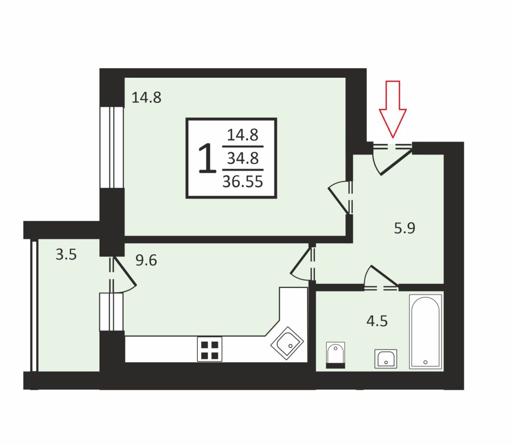 Продажа 1-комнатной квартиры, Владимир, Новгородская ул,  35 корп 2