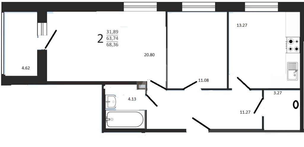 Продажа 2-комнатной новостройки, Владимир, 1-й Коллективный проезд,  1