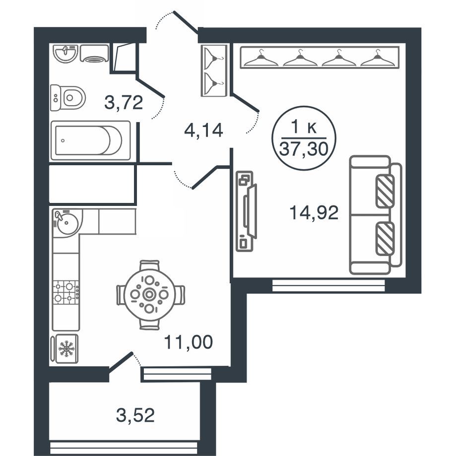 Продажа 1-комнатной новостройки, Тверь, Бурашевское ш,  60