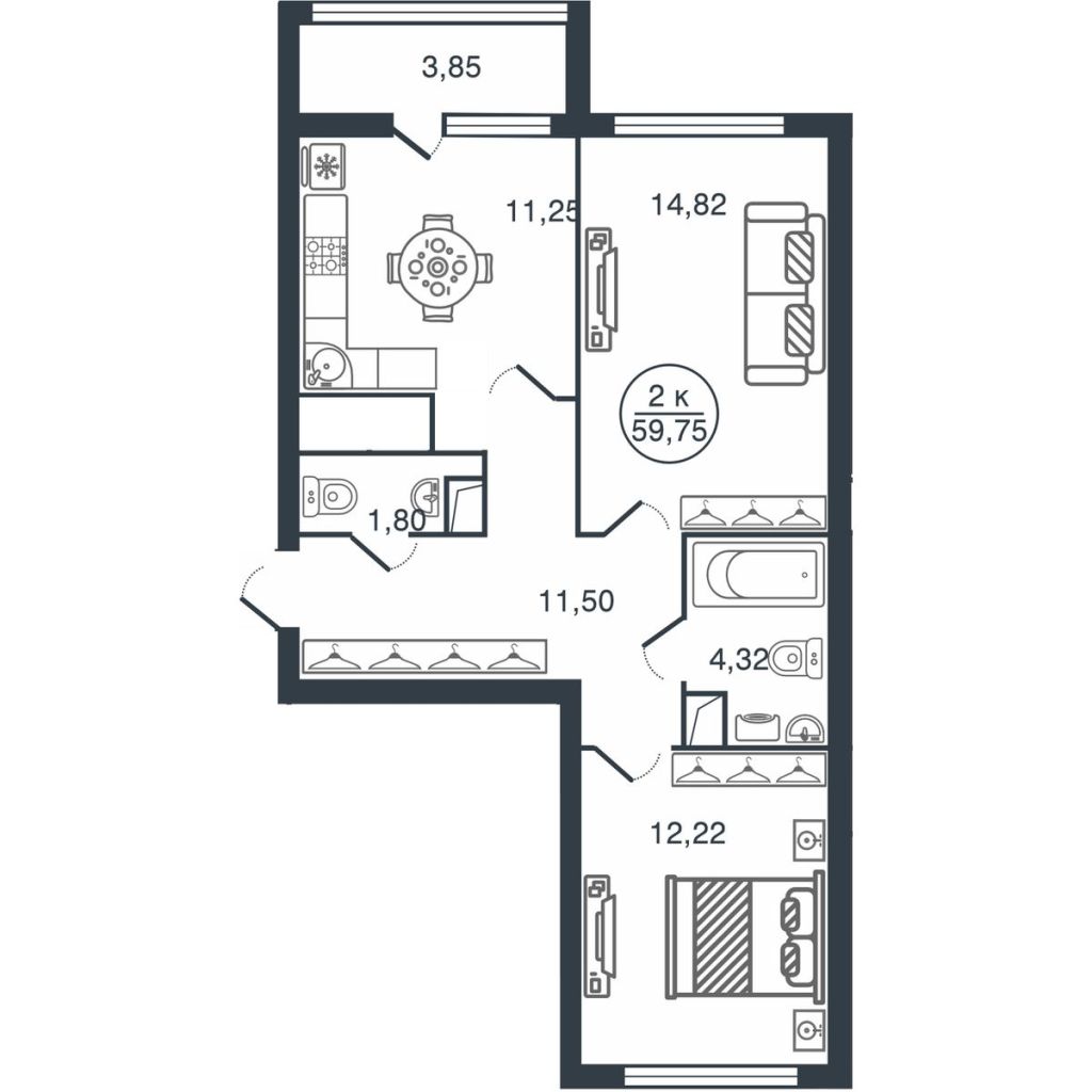 Продажа 2-комнатной новостройки, Тверь, Бурашевское ш,  60