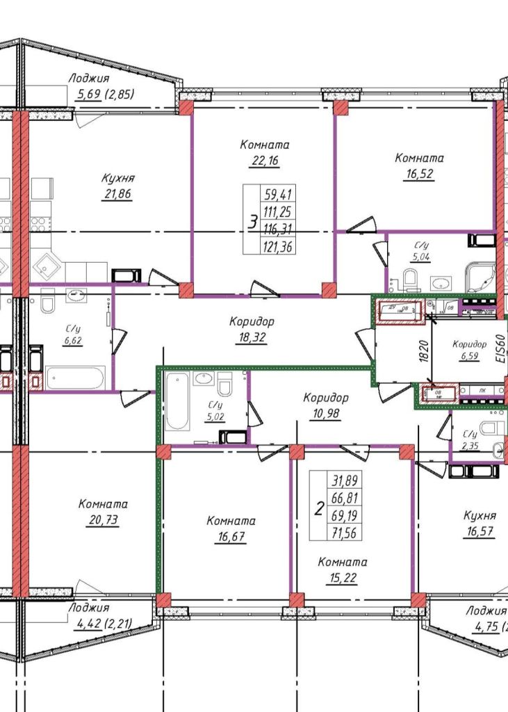 Продажа 3-комнатной новостройки, Иваново, Голубева ул,  12