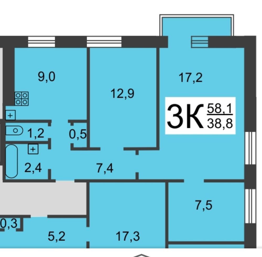 Продажа 3-комнатной квартиры, Нижний Новгород, Героев Космоса ул,  34