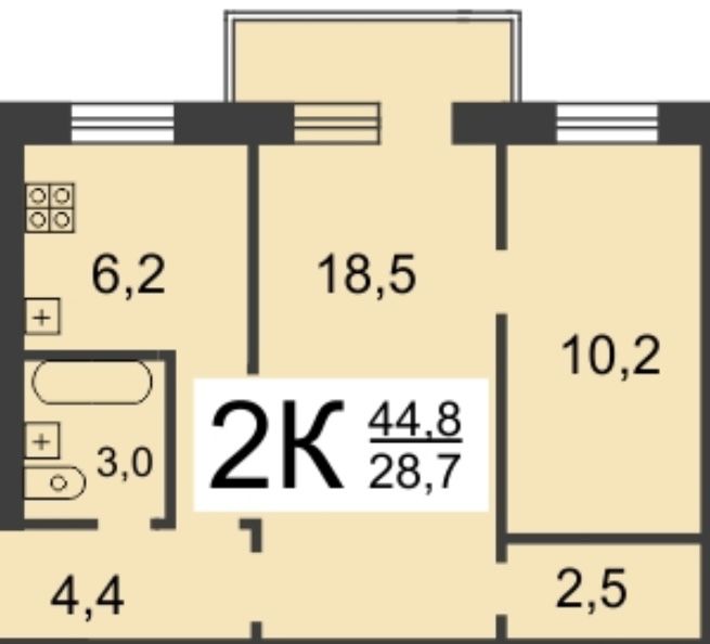 Продажа 2-комнатной квартиры, Нижний Новгород, Гагарина пр-кт,  180