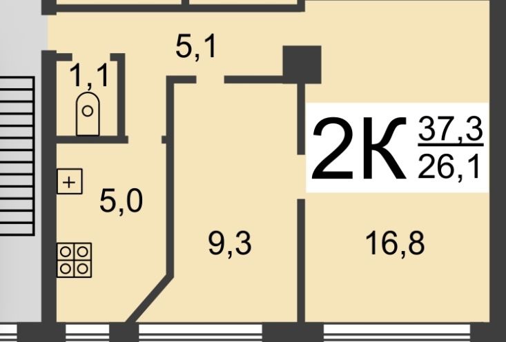 Продажа 2-комнатной квартиры, Нижний Новгород, Ильича пр-кт,  26