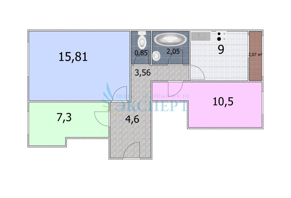 Продажа 3-комнатной квартиры, Большое Мурашкино, поселок Меховщиков,  1А