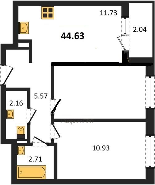 Продажа 2-комнатной новостройки, Владимир, Тракторная ул,  43