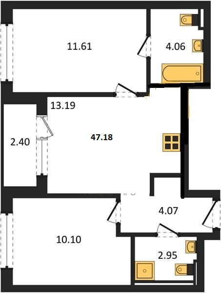 Продажа 2-комнатной новостройки, Владимир, Тракторная ул,  43
