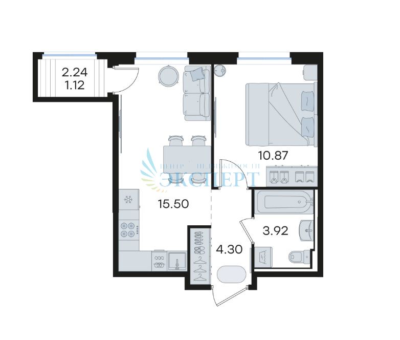 Продажа 1-комнатной новостройки, Новинки, 2-я Дорожная ул